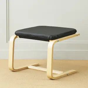 일루일루 실론 풋스툴 발받침대 보조의자 책상발받침대 쇼파스툴 낮은의자 PU(가죽) 블랙
