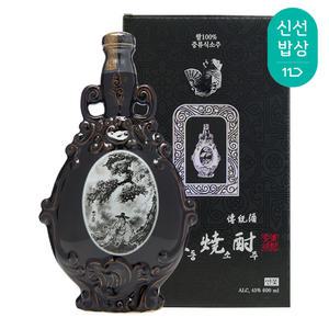 [품질보장]양반안동소주 5년산 연꽃 흑자 45도 600ml 잔1