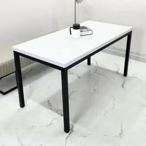 필름 코팅 40각 철제 프레임 일자형 컴퓨터 책상 1300 x 700 게이밍 테이블