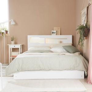 [파로마] 레아 LED 조명 수납침대 Q 6회전본넬매트