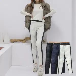 무릎편한 패딩팬츠 겨울 기모바지 방한 누빔 밴딩 국산 고급형