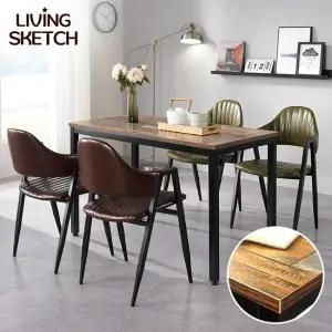 보브 1200x600 빈티지 카페 업소용 테이블 철제 책상 4인 식탁