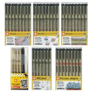 피그마 마이크론 세트 망가 6본 8색 애니메이션 볼펜 캘리그라피