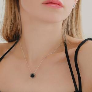 [제이로렌] 오닉스 마카 라운드 실버 목걸이 N01052