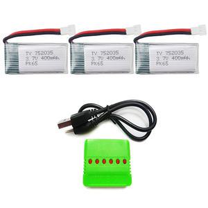 슈퍼소닉 3.7v 400mah 드론배터리 3개 6in1충전기세트
