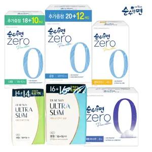 깨끗한나라 순수한면 제로/디어스킨 중형 기획팩(32p) X 4팩 /대형/오버나이트/팬티라이너