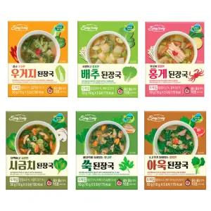 신송 된장국 즉석국 6종 골라담기 홍게 우거지 시금치 배추 소고기아욱 바지락 쑥