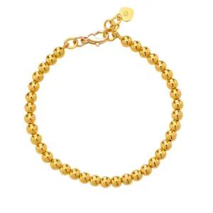 [한국금다이아몬드] 여자 순금 볼 팔찌 레이어드 24K 7.5g 18K장식