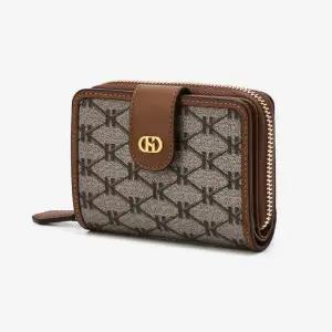 [헤지스](센텀시티점)HAZZYS ACC 브라운 로고장식 가죽 반지갑 HIWA4E835W1