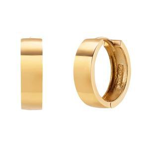 [모아르]18K 원터치 귀걸이 유광평 폭4mm 지름0.8cm