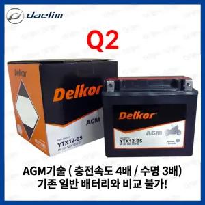 대림 Q2 큐투 델코 AGM 배터리 12V 10Ah