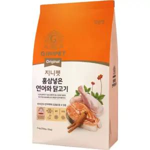 정관장 지니펫 강아지사료 면역력 홍삼함유 오리지널 홍삼넣은 연어와 닭고기 가수분해 저알러지사료 5kg