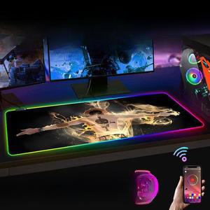 게이밍 장패드 발광 마우스패드 RGB 게임용 키보드 데스크 매트 컴퓨터 책상 와이드 데스크매트