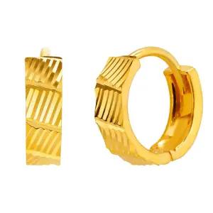 갤러리아 여자 순금 원터치 링 귀걸이 컷팅 웨이브 24K 3.75g