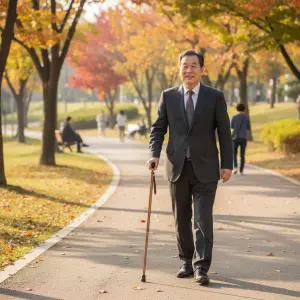 2단 접이식 지팡이 높이조절 등산스틱 효도 노인지팡이 어르신