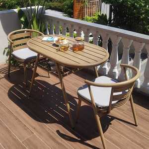 발코니 소형 테이블 의자 세트 알루미늄 모던 테라스