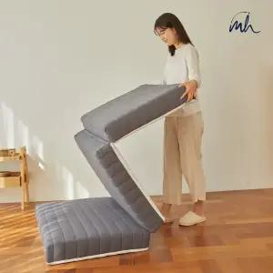 몽스홈 원룸 바닥 단단한 3단 접이식 접는 침대 토퍼 매트리스 10cm 슈퍼싱글(SS)