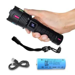 괴물밝기 1.2km LED 손전등 충전식 후레쉬 5000mAh 대용량 해루질 캠핑