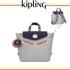 갤러리아 키플링 끈이 예뻐 10리터 미니 백팩 온어롤 그레이 엠보 온어롤 KJB