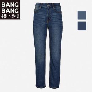 뱅뱅 HC04 봄가을  남성인밴드 밑위긴스판청바지 캣워싱 레귤러핏 허벅지넉넉하고 편