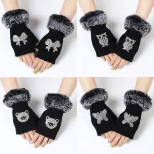 여성 겨울 장갑 반장갑 손가락 운전 터치 여자 털