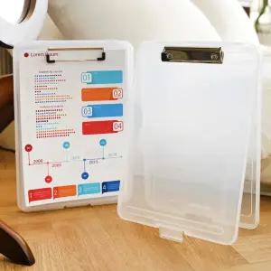 포포팬시 투명 클립보드 A4 파일 케이스 서류 보관 정리 홀더 바인더