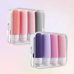 여행용 실리콘 90ml 공병 4P세트 수영장 샴푸통 소분 휴대용 대용량 용기