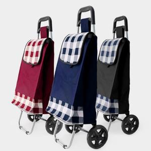 시장구루마 체크 접이식 바퀴 시장 바구니 가방 캐리어 핸드 장보기 카트 장바구니 수레
