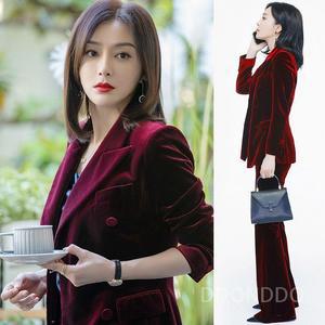여성수트 베이직 셋업 겨울 벨벳정장 투피스 정장세트 캐주얼 커리어우먼