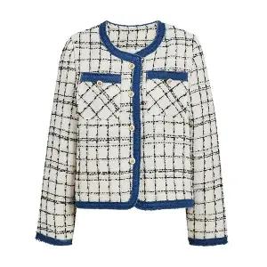 [JJ지고트](대전신세계)체크 데님 배색 트위드 자켓 GR2N0JK221