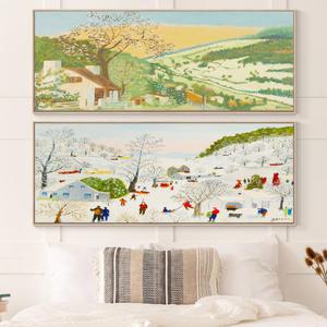 NEW 명화 와이드 그랜드마모지스 개업 집들이 선물 학교 아이방 카페 인테리어 캔버스 그림액자 12종