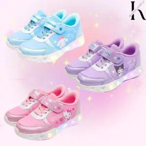 산리오 LED 라이트 발광 운동화 시나모롤 쿠로미 헬로키티 찍찍이 벨크로 바로인