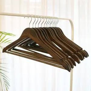 화이트래빗 프리미엄 월넛 고리회전 원목 옷걸이 30p