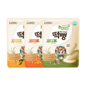 [루솔] 어린이 유기농 떡뻥 쌀과자 6팩 골고루세트