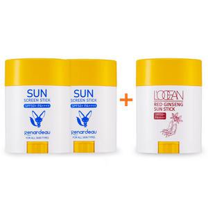[로쎄앙 본사] [3개입] 르나르도 선스틱 SPF50+ 2개 + 홍삼 선스틱 1개