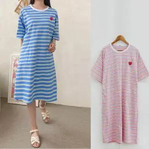 [보리보리/보리맘]하트 ST 반팔 수유 원피스 빅사이즈 여름 수유복 ID646