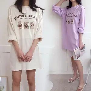 [보리보리/보리맘]허니곰 코튼 긴팔 봄 수유복 티셔츠 귀여운 수유티 ID911