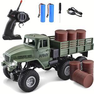 RC카 자동차 오토바이 모형 무선 조정 오프로드 드리프트 미니 RC 군용 트럭 6x6 도로 원격 제어 자동차 1/