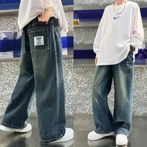 [삐삐네옷가게]남아 주니어 데일리루즈 와이드 데님 팬츠