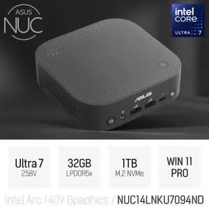 ⓒ ASUS NUC 14 Pro AI NUC14LNKU7094ND Win11Pro 32GB 1TB / 사무용 인강용 산업용 미니PC