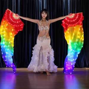 무지개 LED 부채 한국무용 공연 무대