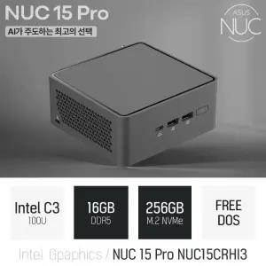 ⓒ ASUS NUC 15 Pro NUC15CRHI3 코어3 100U 16GB 256GB / 인강용 사무용 비즈니스용 가정용 미니PC