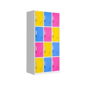 혼합칼러 철제 캐비넷 12칸 수납 180cm (WFHJLCF)