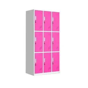 캐비넷 수납 진핑크 9칸 180cm 철제 (WFHJLCK)