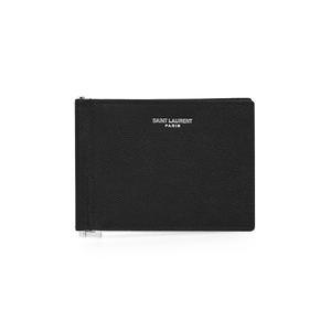 [롯데백화점]생로랑 [생로랑] 생로랑 스펠링 로고  캐비어 남성 머니클립지갑 378005BTY0N1000I