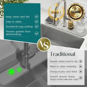 주방 싱크대 용 수도꼭지 매트 물 흡수성 스톤 트레이 빠른 건조 욕실 카운터 규조토