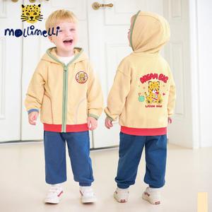 [몰리멜리] 컬러트립베이비치타후디점퍼