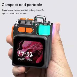 터치 디스플레이 RGB 블루투스 스피커 서라운드 야외 LED 서브우퍼 데스크탑 스크린 F2H7 스테레오