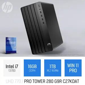 ⓒ HP 프로타워 280 G9R C27KDAT i7-13700 16GB 1TB WIN11 / 사무용 인강용 가성비 가정용PC 데스크탑