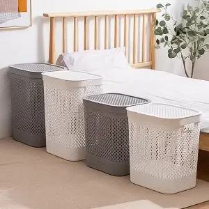 [히키스] 대용량 메쉬 뚜껑덮개 빨래 세탁바구니 틈새 물품정리함 대형 특대사이즈